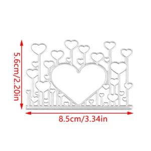 Size reference chart for Sumflying Heart Balloons Background Metal Cutting Dies metal cutting dies
