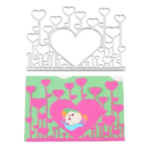 Detail view – Sumflying Heart Balloons Background Metal Cutting Dies die-cut result on paper