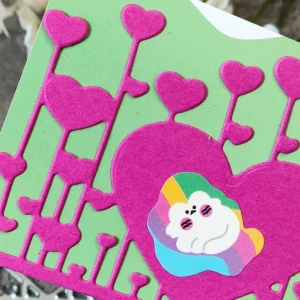 Close-up design – Sumflying Heart Balloons Background Metal Cutting Dies