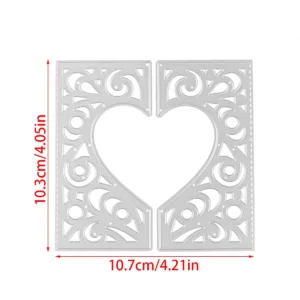 Back view – Sumflying Heart Lace Rectangle Metal Cutting Dies metal cutting dies