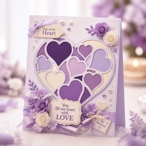 Heart Nested Card Lavender