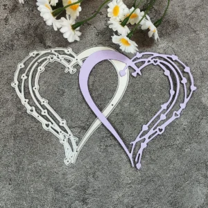 Sumflying Heart Shaped Frame Metal Cutting Dies – see size chart for dimensions – carbon steel die for scrapbooking