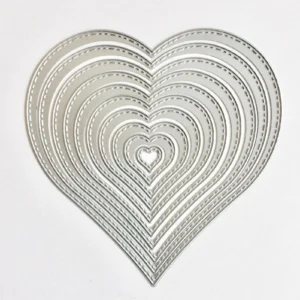 Detail view – Sumflying Heart Shaped Metal Cutting Dies die-cut result on paper