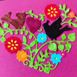 Package view – Sumflying Heart-shaped with flower bird Metal Cutting Dies metal cutting dies