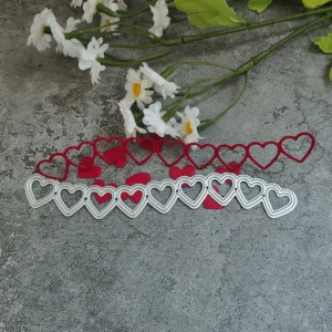 Detail view – Sumflying Heart Waves Metal Cutting Dies die-cut result on paper