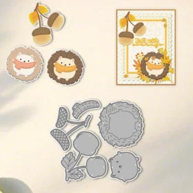 Sumflying Hedgehog and Pine Cones Metal Cutting Dies