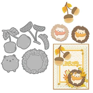 Hedgehog And Pine Cones Metal Cutting Dies 01