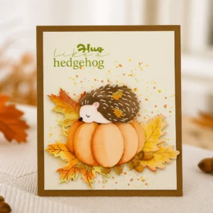Hedgehog Pumpkin Card Realistic 02