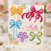 Hello Colorful Bows Card Realistic 01