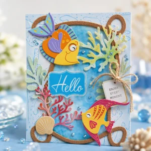 Hello Ocean Fish Coral Card Realistic 01