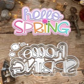Sumflying Hello Spring Words Metal Cutting Dies