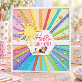 Sumflying Sunburst Hexagon Frame Metal Cutting Dies