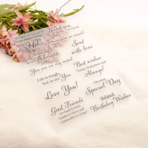 Hi Send With Love Stamp Set - size chart | clear stamp