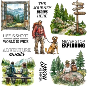 Sumflying Hiking Camping Tent Mountain Clear Stamps