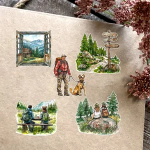 Sumflying Hiking Camping Tent Mountain Clear Stamps Hiking And Camping Clear Stamps 03
