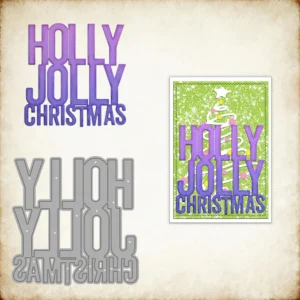 Holly Jolly Christmas Phrase Metal Cutting Dies 00
