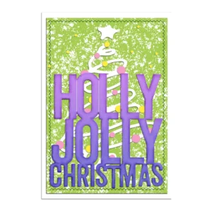 Holly Jolly Christmas Phrase Metal Cutting Dies 03