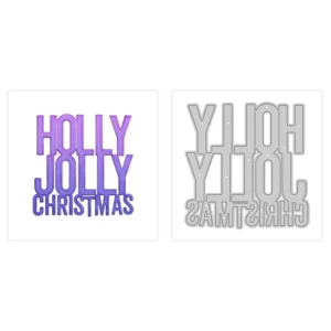 Holly Jolly Christmas Phrase Metal Cutting Dies 04