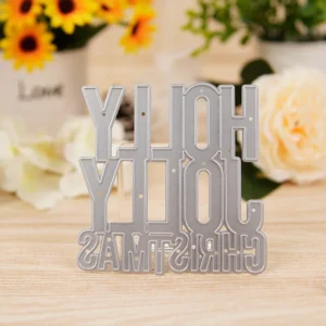 Holly Jolly Christmas Phrase Metal Cutting Dies 05
