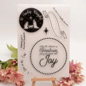 Holy Night Circular Stamp Set - detail view | clear stamp