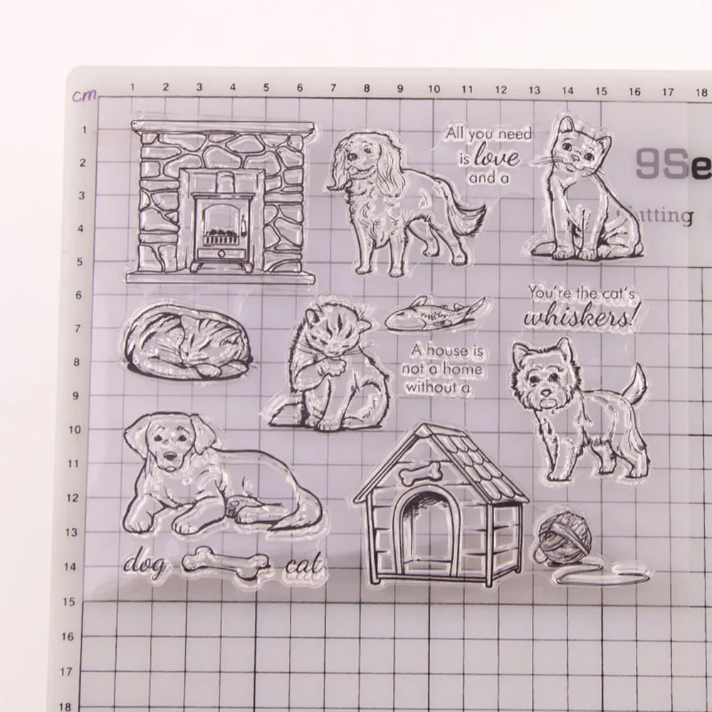 house-cat-dog-stamp-set-2 House Cat Dog Stamp Set - detail view | clear stamp