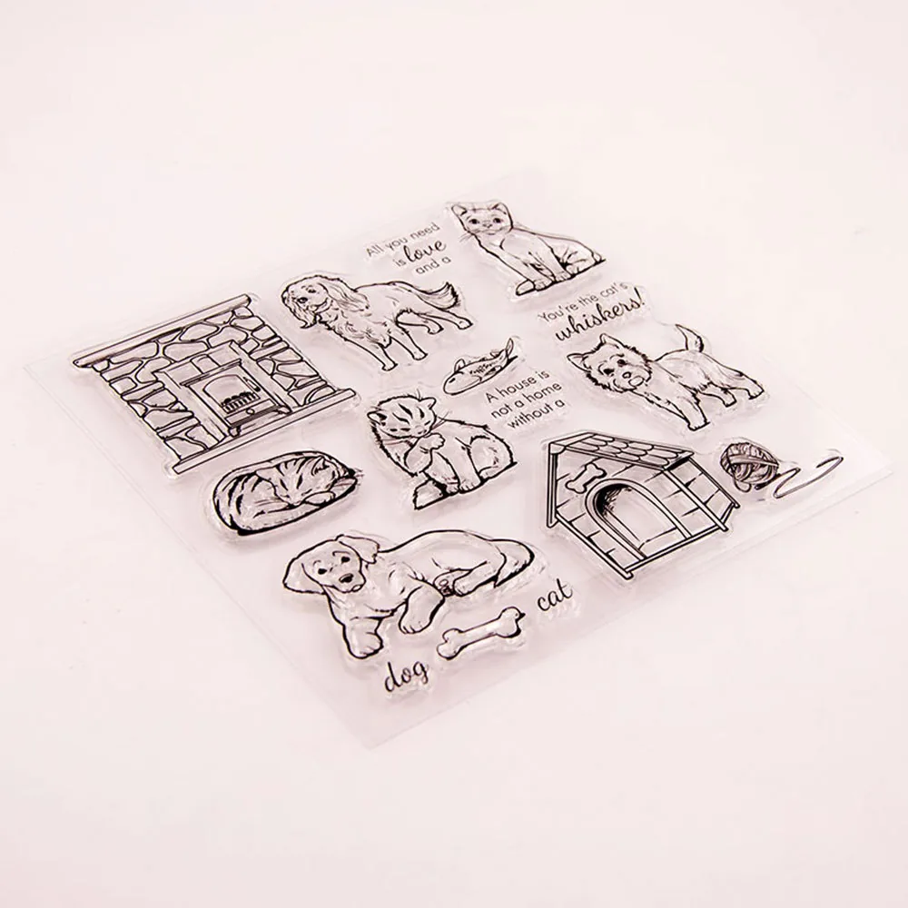 house-cat-dog-stamp-set-4 House Cat Dog Stamp Set - lifestyle photo | clear stamp