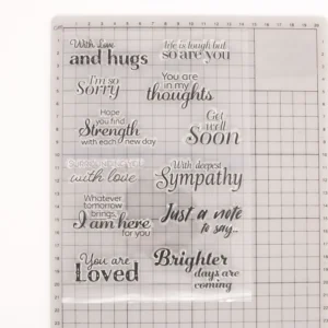 Hugs You Phrases Stamp Set - detail view | clear stamp