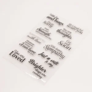 Hugs You Phrases Stamp Set - lifestyle photo | clear stamp