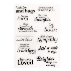 Hugs You Phrases Stamp Set - packaging photo | clear stamp
