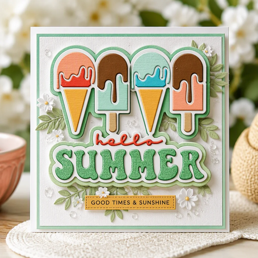 Sumflying Summer Ice Cream Metal Cutting Dies Icecream Summer 3d Diy 20261006 01