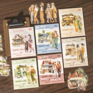 Sumflying Strolling In The City Series Fashion Character Scene Sticker Pack