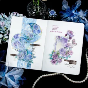 Sumflying Rose Holographic Clear Transparent Stickers - Window, Moon, Butterfly, Bottle