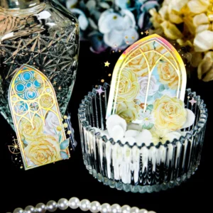 Sumflying Rose Holographic Clear Transparent Stickers - Window, Moon, Butterfly, Bottle