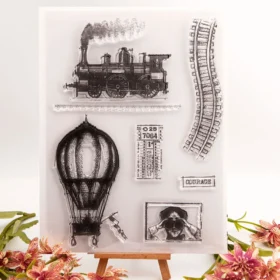 Investigation Train Thermoballoon Clear Stamp Set