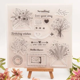 Invitation Envelope Bouquet Clear Stamp Set