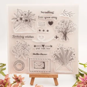 Invitation Envelope Bouquet Clear Stamp Set - main product photo | clear stamp