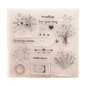 Invitation Envelope Bouquet Clear Stamp Set - packaging photo | clear stamp