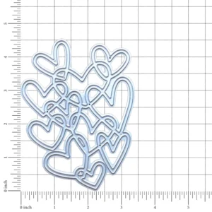 Size reference chart for Sumflying Joy Heart Groups Metal Cutting Dies metal cutting dies