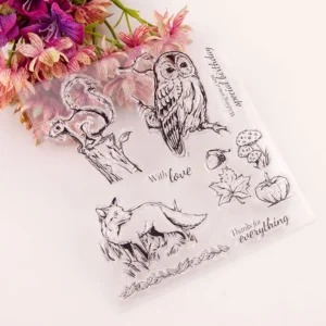 Jungle Animals Stamp Set - size chart | clear stamp