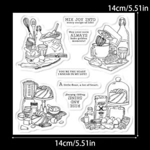Sumflying Kitchen Baking Tools Cookie Clear Stamps Kitchen Baking Tools Clear Stamps 02