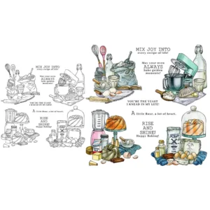 Sumflying Kitchen Baking Tools Cookie Clear Stamps Kitchen Baking Tools Clear Stamps 07
