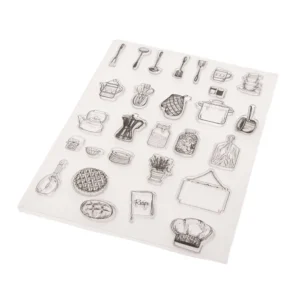 Kitchen utensils tableware Stamp Set - packaging photo | clear stamp