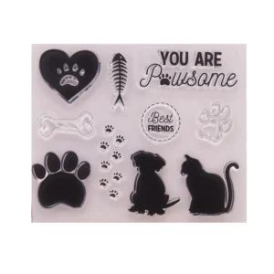 Kitten Puppy Stamp Set - detail view | clear stamp