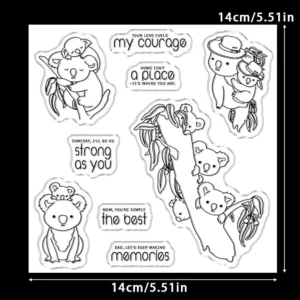 Sumflying Koala Father Son Eucalyptus Clear Stamps Koala Father And Son Clear Stamps 02
