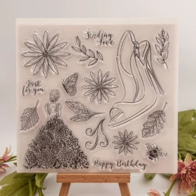 Lady Flowers Confession Clear Stamp Set