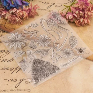 Lady Flowers Confession Clear Stamp Set - lifestyle photo | clear stamp