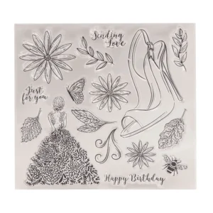 Lady Flowers Confession Clear Stamp Set - packaging photo | clear stamp