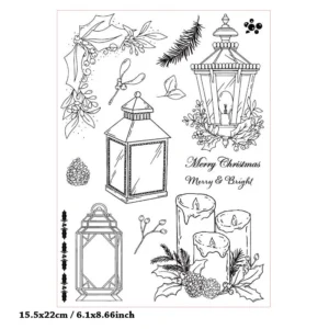 Lantern Candle Clear Stamp Set - detail view | clear stamp