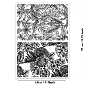 Large flower leaf background Stamp Set