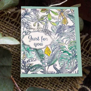 Large flower leaf background Stamp Set - detail view | clear stamp